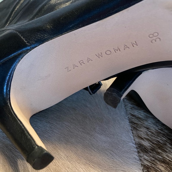 Funky “Zara” Vintage look black leather dress/ casual shirt boot - Picture 6 of 7